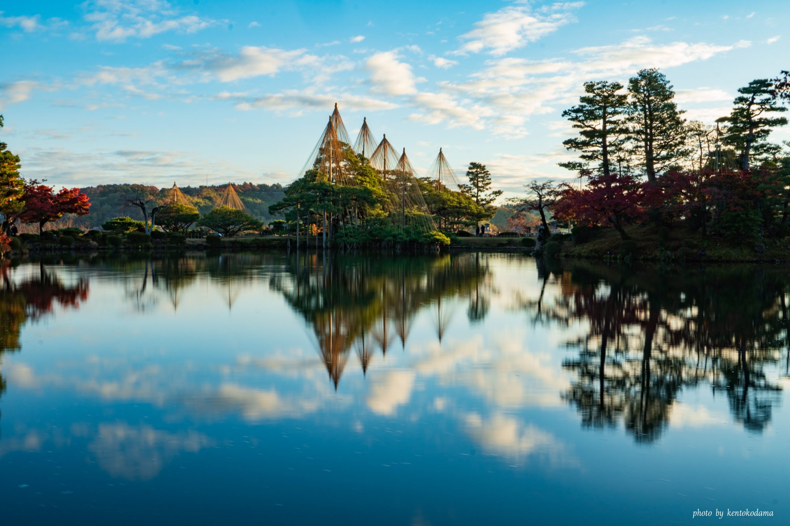 兼六園 石川 兼六園 秋 朝